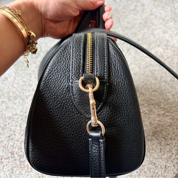 Coach Rowan Black pebbled Leather Satchel - Picture 3 of 11